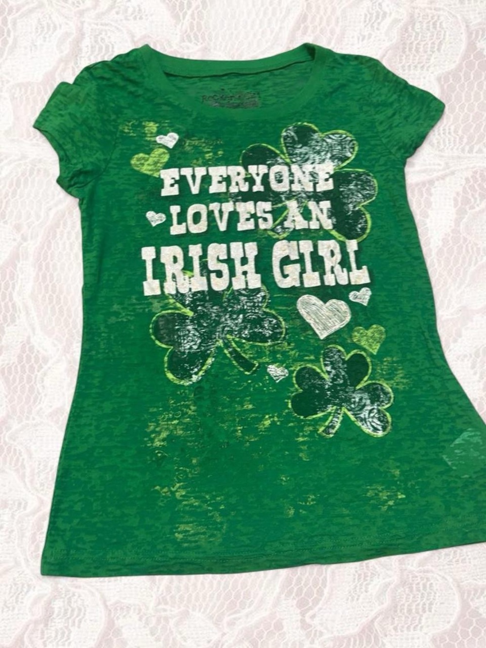 Green "Everyone Loves An Irish Girl" Graphic Tee for women